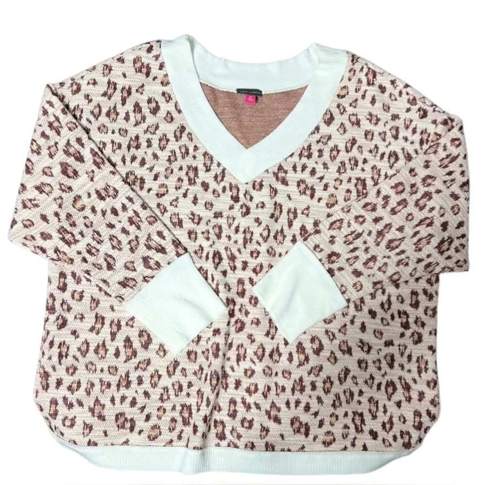 VINCE CAMUTO PEARL IVORY V-NECK PULLOVER SWEATER Size 2X